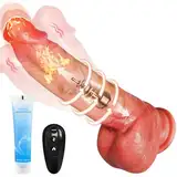 22cm Klassische Dildo für Frauen,10 Vibrationen 7 SchubmaBnahmen,42 ℃ beheizbarer Vibratoren, Vibrator Groß Anal Dildos Penis G-Punkt Vibratoren mit Saugnapf Sexspielzeug Eichel für Frauen