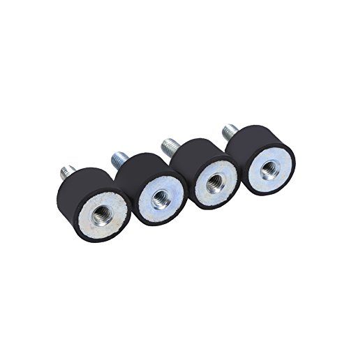 4x M6 Gummipuffer m6, Schwingungsdämpfer Antivibrations Silentblock-Rahmen, Gummipuffer geeignet für Kompressoren, Ölpressen, Generatoren, Waschmaschinen usw. (VD20*15 M6*18)