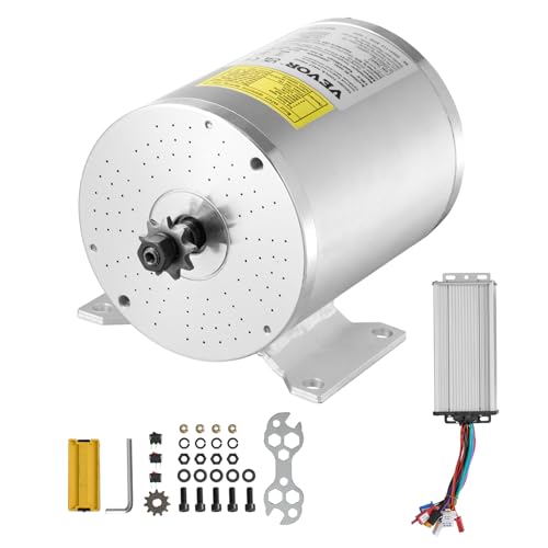 VEVOR 2000 W elektrischer bürstenloser Gleichstrommotor-Bausatz – 48 V 4300 U/min 4,8 Nm Elektromotor mit verbessertem Drehzahlregler, Ideal für Go Karts E-Bike Motorrad Roller