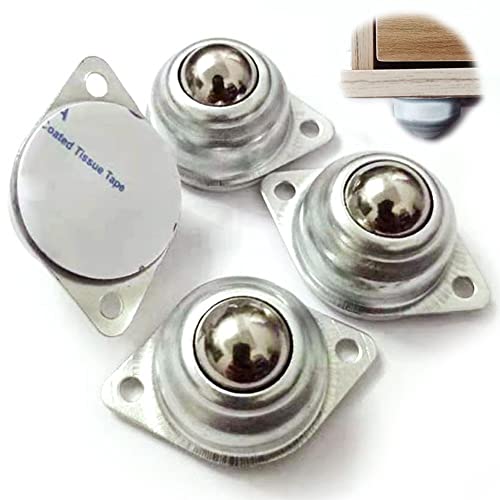 Vepoty Universalräder aus Edelstahl, 4 Stück, Selbstklebende Lenkrollen, 360-Grad-Rotationsrolle für Mülleimer, Aufbewahrungsboxen