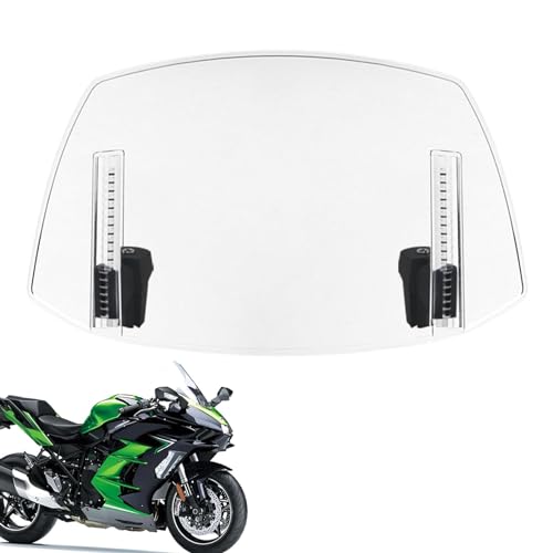 Motorrad Windabweiser Verstellbare Clip- Windschutzscheibe Zubehör Windschild Windschutzscheibenverlängerung Erweiterung Spoiler Aufsatz für Rennrad Motorrad