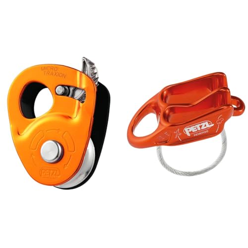 PETZL - Rolle Micro Traxion - Unisex, Orange, Einheitsgröße & - Sicherungsgerät REVERSO - Unisex, Rot, Einheitsgröße