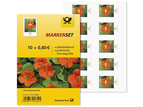 Markenset Kapuzinerkresse, Briefmarke zu 0,80, 10er-Set, selbstklebend