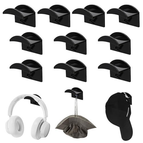 MeoZynxadril 10 Stück Cap Halterung Wand, Selbstklebende Huthaken, Minimalistischer Huthalter, Wandmontage Cap Kappenhalter, für Verschiedene Mützen, Kopfhörer, Taschen, Schlüsselanhänger