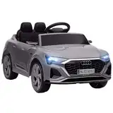 AIYAPLAY Kinder Elektroauto 12V Kinderauto mit 2,4G Fernbedienung, MP3 Musik & Hupe, Elektrofahrzeug mit Scheinwerfer, 4 gefederte Räder, 3-5 km/h, für 3-6 Jahre Kinder, Grau