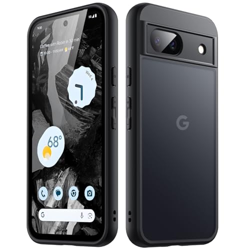 JETech Matt Hülle für Google Pixel 8a 6,1 Zoll 2024, Mattierte Durchscheinende Handyhülle Rückseite Dünn Schutzhülle, Anti-Fingerabdruck (Schwarz)