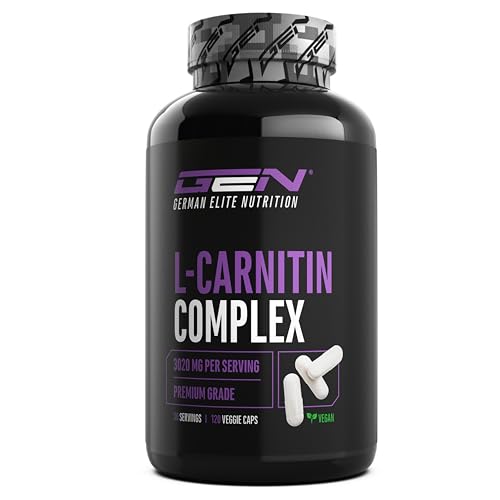 L-Carnitin Triple Komplex - 3000 mg je Tagesportion - Premium: Komplex aus Acetyl-l-carnitin, L-Carnitin Tartrat & Carnitin Fumarat - 120 Kapseln - Hochdosiert - Vegan