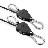 VIPARSPECTRA Verstellbar Seilspanner, 1-Paar 1/8" Schwerlastig Spanngurte mit Ratsche und Haken, Seilratsche für Hängen Pflanzen/Grow Lampe und Befestigung Sonnensegel vielfältigem In/Outdoor-Einsatz