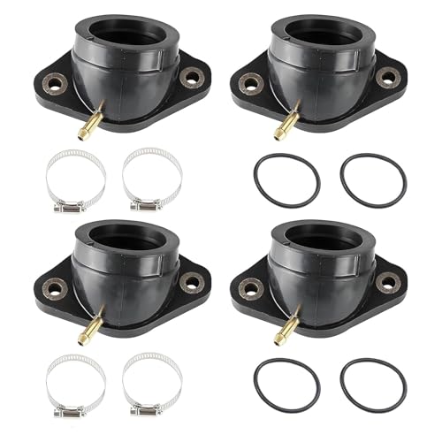 Yuiturt 4Pcs Vergaser Ansaugstutzen Satz für Yamaha XV 535 Virago XV535 1988-1998,OE 2GV-13586-00, Ansauggummi motorrad ansaugkrümmer mit Dichtung O-Ring