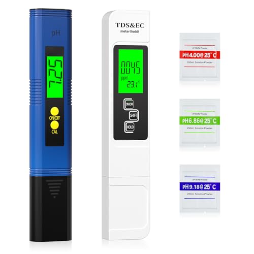 RUNBO pH Messgerät 4 in 1- Digitaler Wasserqualität Tester für pH/TDS/EC/Temperatur, Aquarium Thermometer, Leitfähigkeitsmessgerät für Aquarium, Pools, Trinkwasser, Schwimmbad