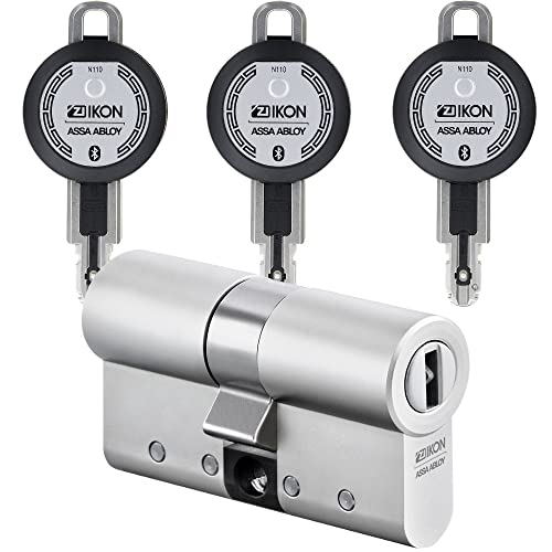 ASSA ABLOY CLIQ Go Starter-Set mit einseitig elektronischem Doppelzylinder 30A/I30, 3 Bluetooth-Nutzerschlüssel, Sicherungskarte - Modulbauweise