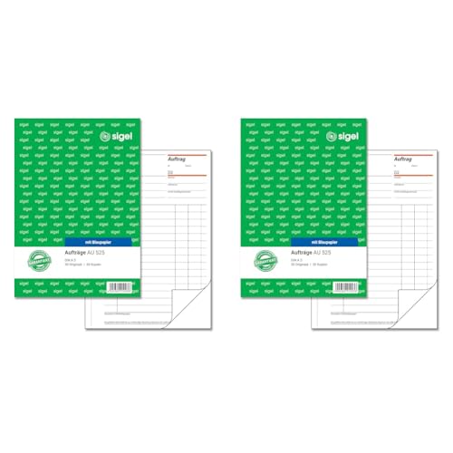 SIGEL AU525 Auftragsbuch A5, 2x50 Blatt (Packung mit 2)