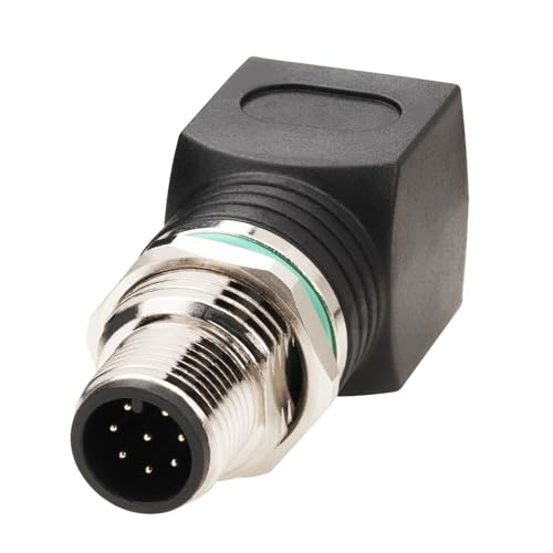 M12 Ethernet auf RJ45 Adapter, M12 A Code 8 pin Männlich auf RJ45 Stecker Cat6 Cat5, IP68 Wasserdicht Geschirmter Industrielles Ethernet Adapter für Basler Cognex Industriekamera Sensor, Außenbereich