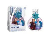 Frozen II Parfüm für Kinder: Eau de Toilette im schönen Glasflakon, Glitzer Schneeflocke und Krönchenverschluss mit Anna & Elsa, Duft für Mädchen (100ml)