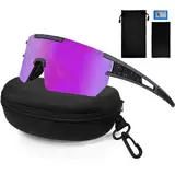 LOYEBOHU Schnelle Brille Rave, Sonnenbrille Fahrradbrille Herren Damen, UV400 Schutzbrille für Outdooraktivitäten Wie Radfahren Ski Fischen Laufen (Lila)