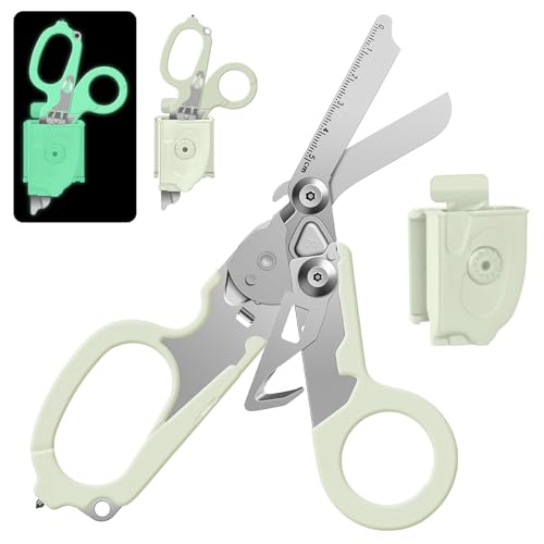 Trauma Schere Emergency Shears mit Strap Cutter und Glass Breaker Faltbare Scherenzange aus Edelstahl, Outdoor Camping Rescue Scissors Tools