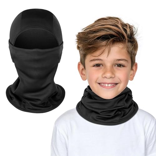 Kiiwah Kinder Sturmhaube, Multifunktional Winddicht Balaclava Atmungsaktiv Sturmmaske Radfahren Gesichtsmaske Helmmütze mit Halswärmer für Jungen und Mädchen Outdoor Sport Frühling, Herbst, Winter