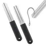 2 Stück Fischhakenschärfer,Dart Schleifstein,Doppelseitiger Hook Sharpener,Angelhaken-Schleifschleifstein Doppelseitig,Diamantfeile Schärfen,Zum Angeln Mit Griff Und Hängende Für Outdoor Angeln