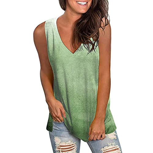 hahuha Ärmellose Damen-Westen, Sommer-Tops für Damen, Flügelärmel, Blusen, T-Shirt, leger, lockere Passform, Basic-Shirts, Tank-Tops, Markenkleidung, mintgrün, XXL