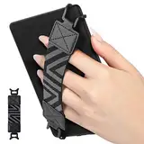 MoKo Handschlaufe für 6-8" Kindle eReaders Fire Tablet - Kindle/Kobo/Voyaga/Lenovo/Sony E-Book Tablet, Elastisches Halteband Leicht und Tragbar Tablet Fingerhalterung Griff Halter, Schwarz