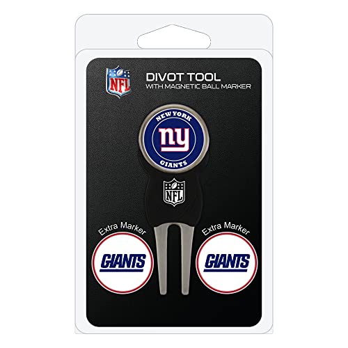 Team Golf NFL New York Giants Divot Tool with 3 Golf Ball Markers Pack, Markers Are Removable Magnetic Double-Sided Enamel