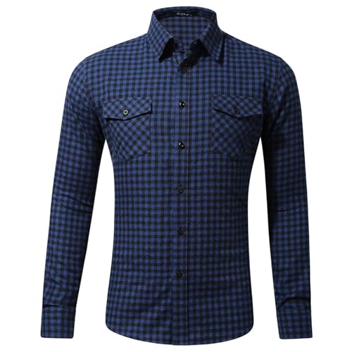 Generisch Schwarzes Hemd Herren,Herren Hemd Langarm Regular Fit Business Freizeithemd Stretch Einfarbig Basic Hemd Bügelleicht Button Down Hemd Blau Weiß Gestreiftes Hemd Herren Langarm Arbeit/Party