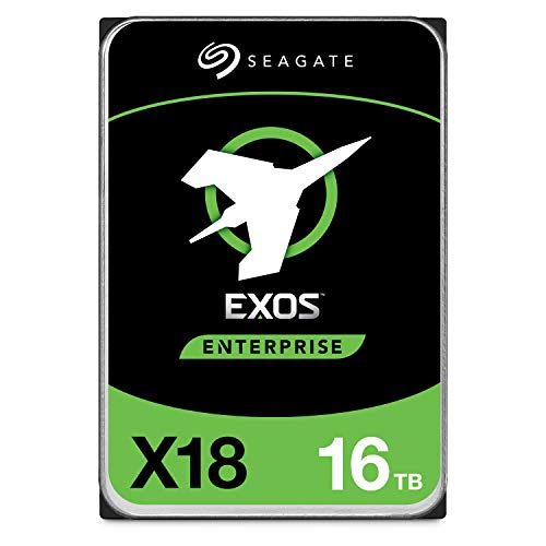 Seagate Exos X18 Enterprise, 16TB HDD, CMR 3.5 Zoll, Hyperscale SATA 6GB/s, 7.200 U/min, 512e, 4Kn FastFormat, geringe Latenz mit verbessertem Caching, Modellnr.: ST16000NM000J