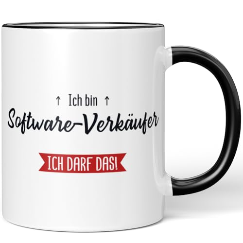 JUNIWORDS Tasse, Ich bin Software-Verkäufer. Ich darf das!, Schwarz (5643060)