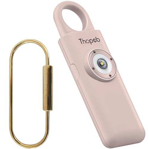 Der Original Persönlicher Alarm Für Frauen, Schlüsselanhänger Mit Alarm, Wiederaufladbar, 135 dB Sirene, Stroboskop, SOS-LED-Licht. Hilft älteren Menschen und Kindern Notruf (Metallisch Rose Gold)