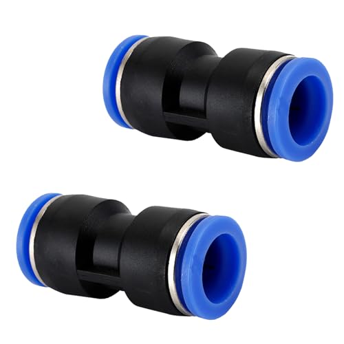2 Stück gerade Druckverbindungen, Pneumatikrohre, gerade, 2-Wege-Kunststoff-Schnellspanner, PU-Luftleitungsadapter (4 mm)
