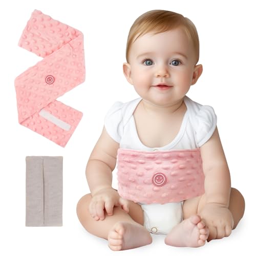 Comfheat Koliken und Gas Relief für Neugeborene und Kleinkinder, beheizte Tummy Wrap, Baby-Gürtel mit beruhigender Wärme, natürliche Hilfe für Magenverstimmung in Babys Kleinkinder, 0-3 Jahre (Rosa)