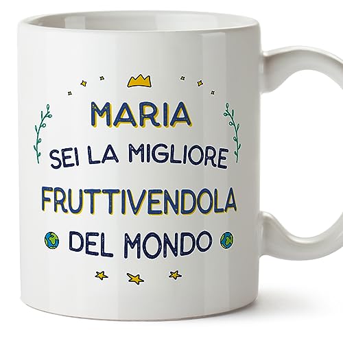 Mugffins Tassen Personalisierten für GEMÜSEHÄNDLERIN Frau - Auf Italienisch - Migliore del Mondo - 11 oz / 330 ml - Individuell Anpassbar Geschenk Mitarbeiter