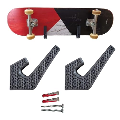 Skateboard Wandhalterung – Skateboard Halterung Wand – Longboard Wandhalterung – Skateboard Zubehör mit Modernem Design zum Aufhängen Ihres Skateboards, Surfskates oder Longboards.