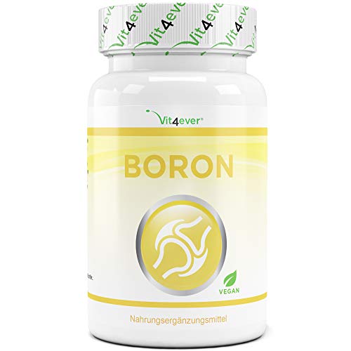 Vit4ever Boron - 3 mg reines Bor je Tablette - 365 Tabletten im Jahresvorrat - Laborgeprüft (Wirkstoffgehalt & Reinheit) - Ohne unerwünschte Zusätze - Hochdosiert - Vegan