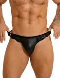 ohyeahlady Sissy Höschen Herren Gay Unterwäsche Sexy Dessous Erotische String Große Größen Wetlook Shorts Männer Tanga Bikini Transparent T-Back Unterhosen Clubwear G-String Thong Underwear Schwarz XL