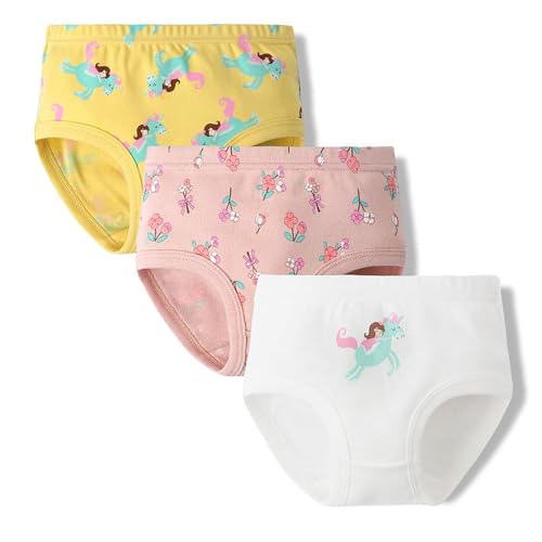 ANIMQUE Mädchen Baumwolle Unterhosen Slips Baby Kinder Hautfreundlich Höschen 3er Pack SJ225, 100