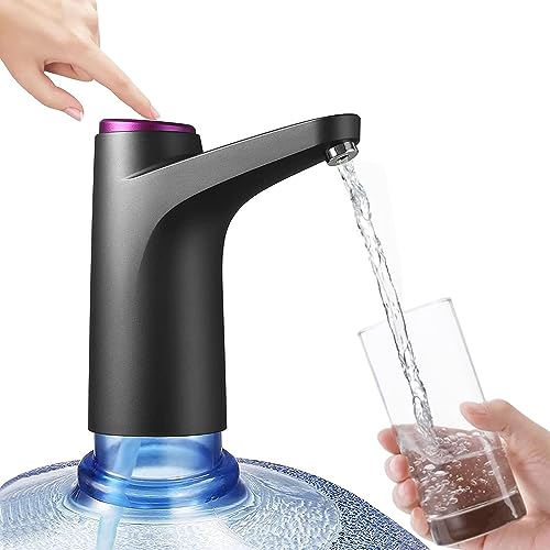 ZHITING Wasserflaschen Pumpe,5 Gallonen USB-Lade Automatische Trinkwasserpumpe,Wasserspender 5 Gallonen Wasserpumpe für Home Office Küchen Camping, aus Acrylnitril Butadien