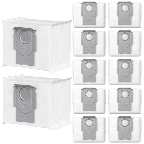 12 Stück Staubbeutel für Roborock S8+ S8 Pro Ultra S8 Maxv ultra S7 MaxV Ultra S7 Pro Ultra Q7+ Q7 Max+ T8 Q5+ G10S PRO Q7 Max+ Q8 Max+ Staubsauger Absaugstation, 3L großer Kapazität Staubsaugerbeutel