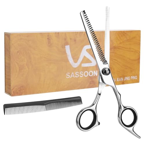 XTDMJ Profi Effilierschere Haarschere 6 Zoll, Ausdünnschere mit Kamm Edelstahl-Haarschnittschere für den Salon zu Hause, Effilierschere Friseur für Frauen, Männer, Kinder