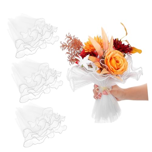 Gadpiparty Perlengarn bastelmaterial blumenarrangement Blumenverkauf Hochzeitsblumen Blumenhandwerk Bouquet Stängelverpackung wickeln Blumenwickelstrauß dekorative Blumenverpackung Weiß