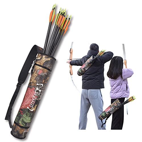Elong Köcher für Pfeile, Bogenschießen, Rückenpfeil, Köcherhalter, verstellbar, für Compound-Recurve-Bogen, Jagd, Zielübungen für Jugendliche und Erwachsene