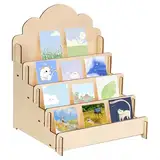 mumisuto Kartenständer,4 Regale Grußkarten-Präsentationsständer Postkartenständer aus Holz,Mehrzweck-Broschürenhalter,Aufkleber Ausstellungsständer für Handwerksshow,Einzelhandel,Verkaufstisch,Karten