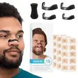 Magnet Nasenspreizer, Magnet Nasenpflaster mit 30 Stück Breathing Nasal Strip, 4 Größen Magnetic Nose Strips für Unterschiedliche Nasengrößen, Magnetische Nasenstrips, Nasen Magnet Atmen, Besser Atmen