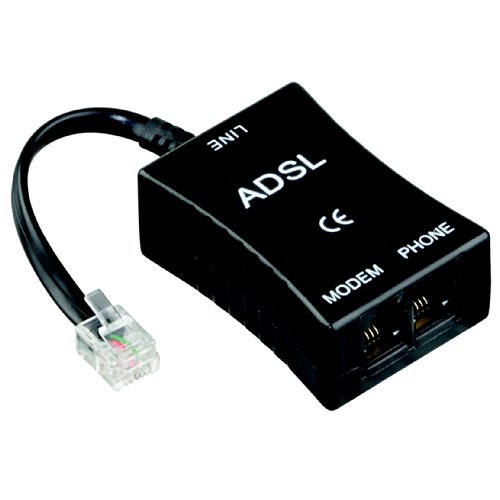 Hama ADSL Filter, RJ 11, Jack 6P 4C M/2 Jack 6P 4C F, Schwarz [Italien]