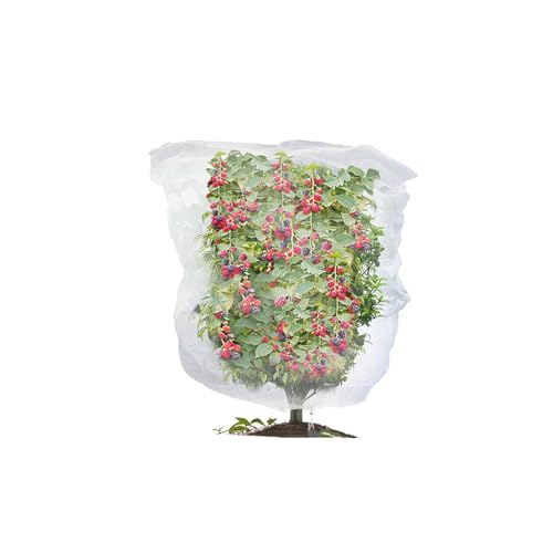 Gartennetz – Vogelnetz, Insektennetz für Gemüse, Obst, Bäume, Netz, feines Netz mit Kordelzug, Pflanzenabdeckung, Schutz für Blumensträucher und Gartenprodukte (80 x 100 cm)