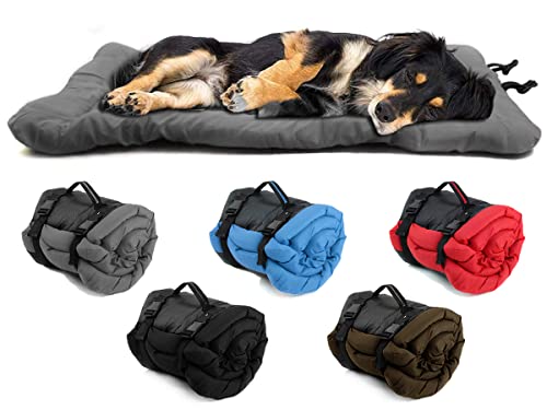 Senzkon Faltbare Wasserabweisende Hundebettmatratze, waschbare strapazierfähige Oxford Hundekissen für Auto Kiste Sofa auch für draußen verwenden 120cm X 80cm X 4cm (Grau-XL)