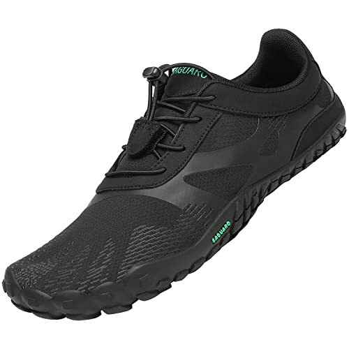 Saguaro Herren Barfußschuhe Leicht Damen Traillaufschuhe rutschfeste Fitnessschuhe Unisex Atmungsaktive Watersportschuhe Sommer Minimalistische Wasserschuhe Erwachsene, JA Schwarz 41