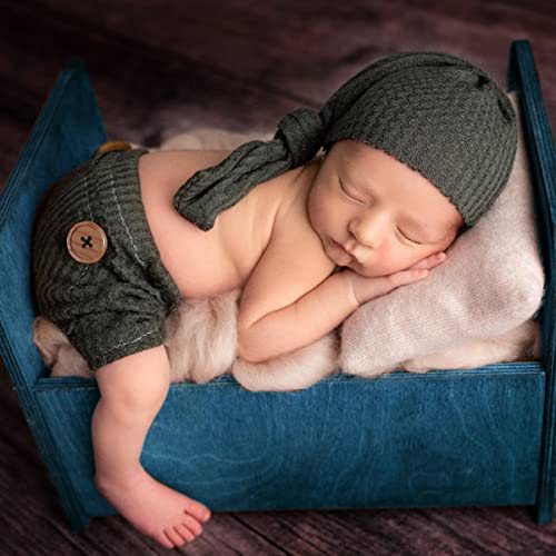 Baby Fotografie Kostüm Requisiten,Baby Fotoshooting Kostüme Set, Häkelarbeit Stricken Hut Hosen Foto Kostüm Prop Outfit für Neugeborene Jungen Mädchen Fotografie Prop Outfits Kostüm