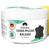 Emma Grün® Lederbalsam Lederfett Farblos 500ml [AUS BIENENWACHS] - Lederpflege für Schuhe, Jacken, Taschen & Sattel - Pflegemittel für Lederjacken & Lederschuhe - Sattelfett Made in Germany