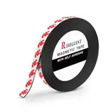 RIHEGIANT 3M Magnetband Selbstklebend | 20mm Breite x 5m L | starkes Magnetband mit 3M Klebstücke | DIY Magnetklebeband | flexible Gummimagnetstreifen für Küche, Büro, Schule, Etc